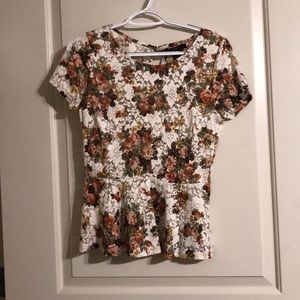 Forever 21 peplum lace floral top